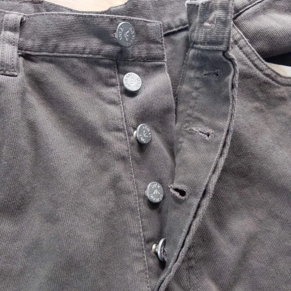 Vintage Armani Jeans Mens Size 34 (Fits 32) Black Bedford Cord Shorts Button Fly